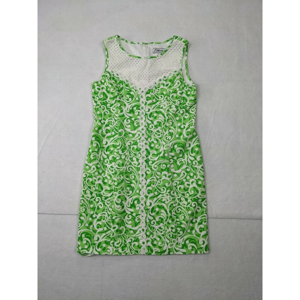 J Howard Womens Dress‎ Sz 12 Polyester Blend Green White